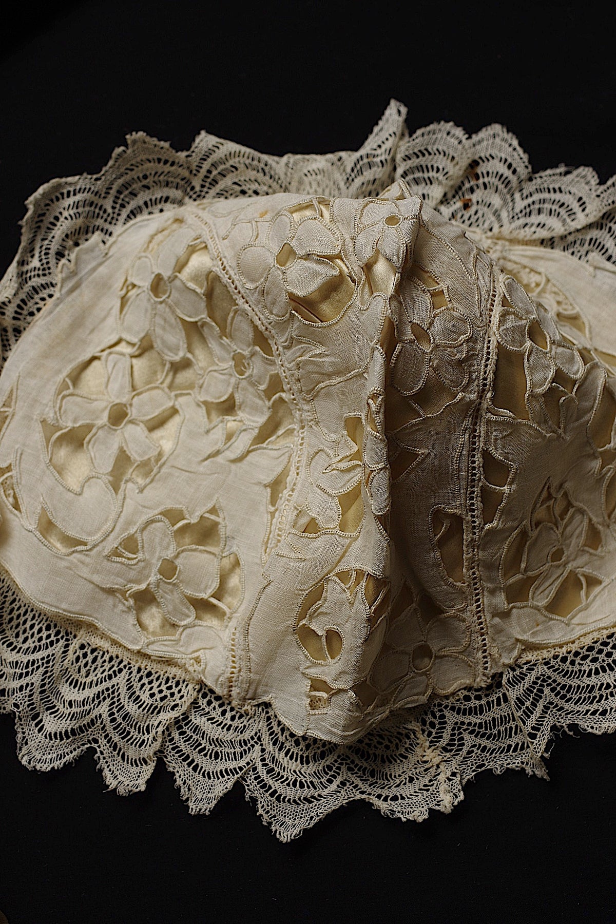 アンティークレース dentelle ancienne ボネ bebe用 5