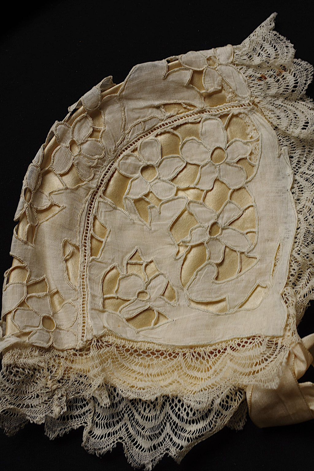 アンティークレース dentelle ancienne ボネ bebe用 6