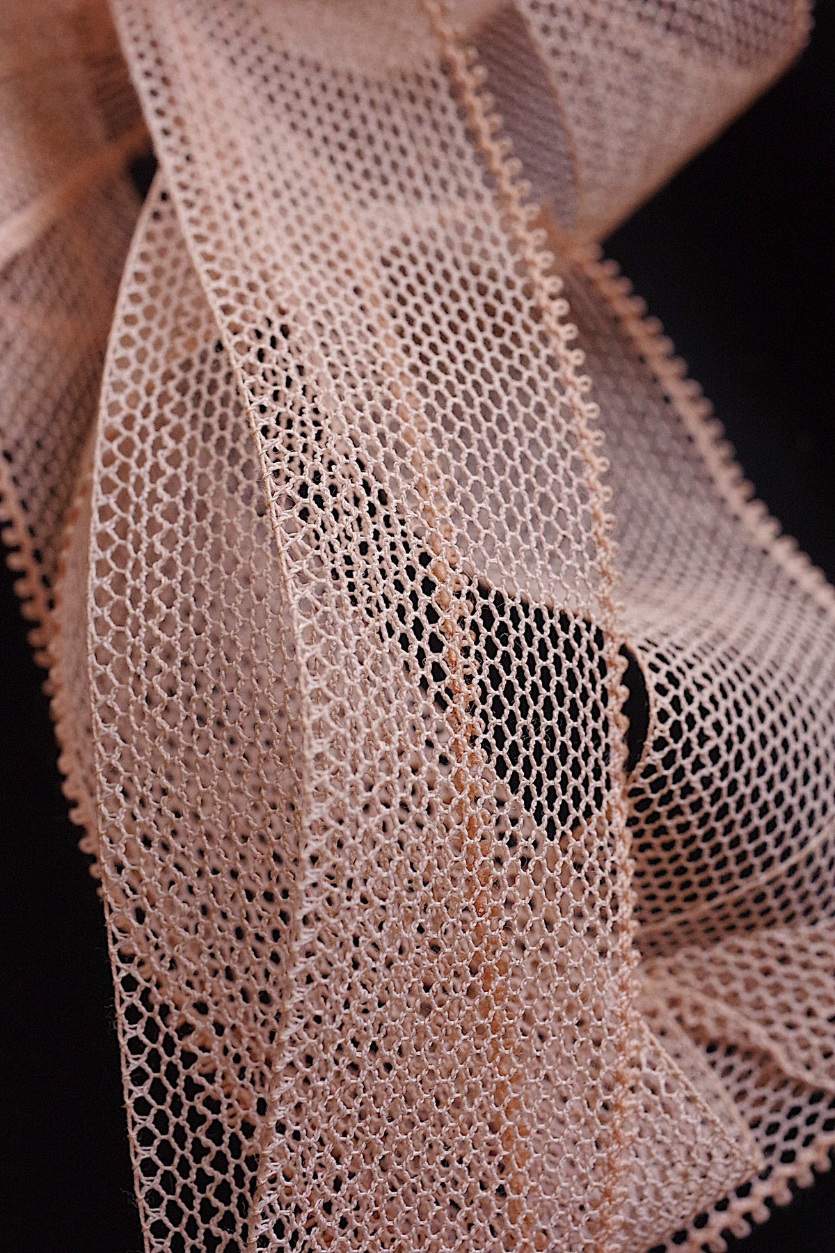 アンティークレース dentelle ancienne チュールテープ ピンク1630cm 2