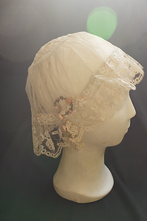 アンティークレース dentelle ancienne bonnet