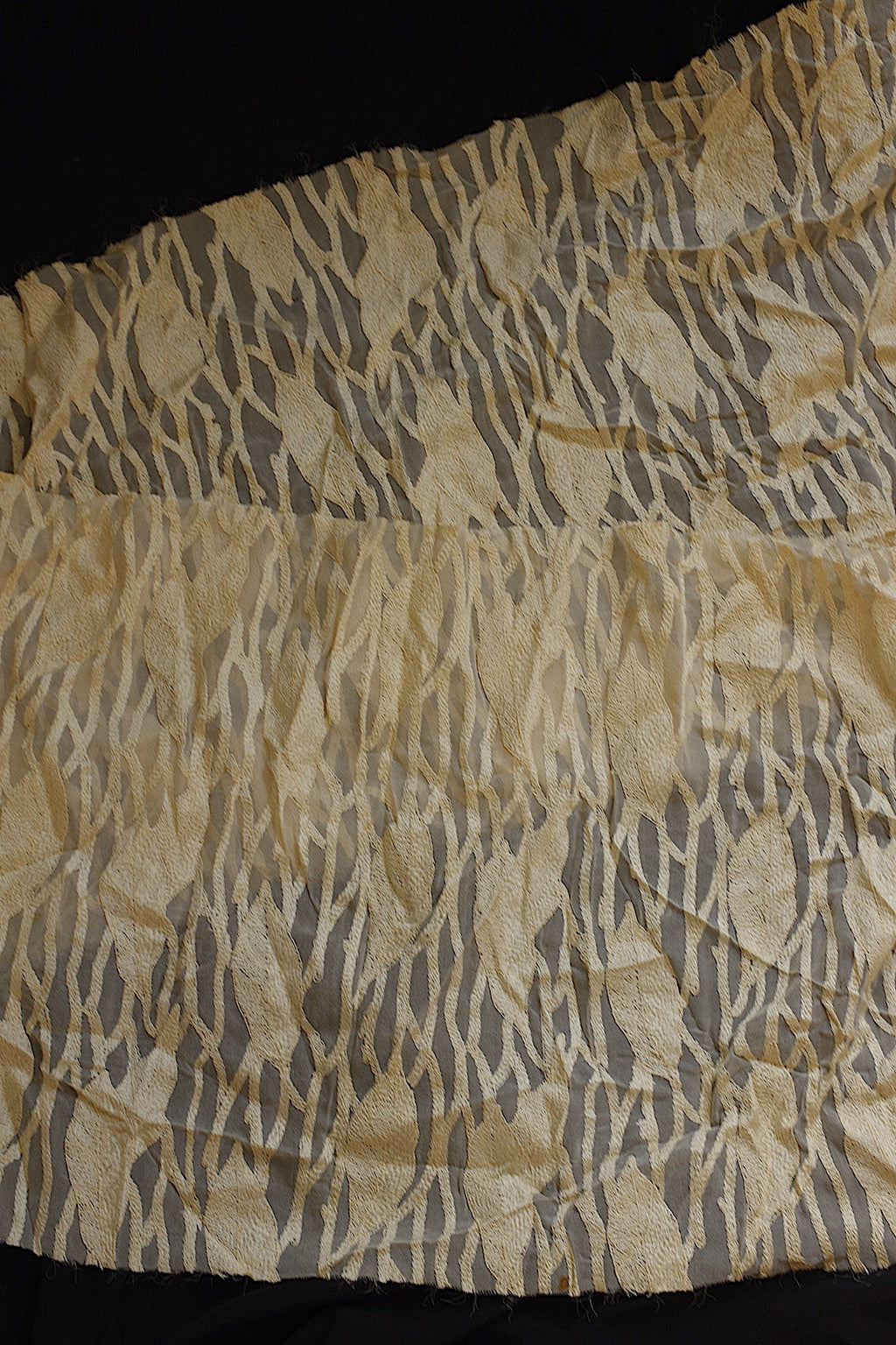 アンティーク生地 tissu ancien シフォン生地刺繍