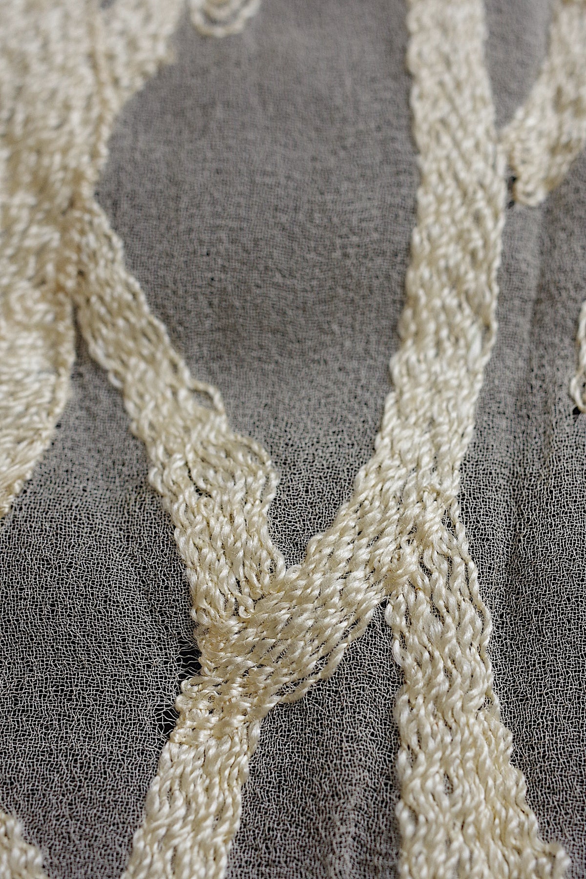 アンティーク生地 tissu ancien シフォン生地刺繍 5