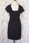 アンティークワンピース vêtement antique 黒ビーズ