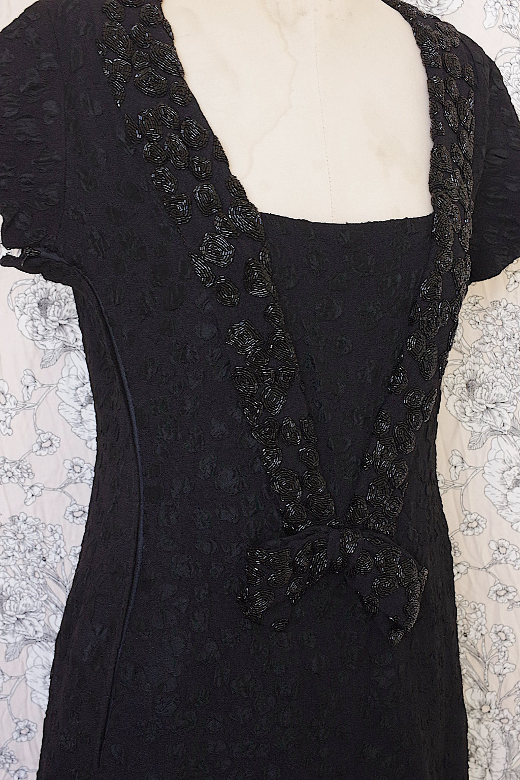 アンティークワンピース vêtement antique 黒ビーズ 14