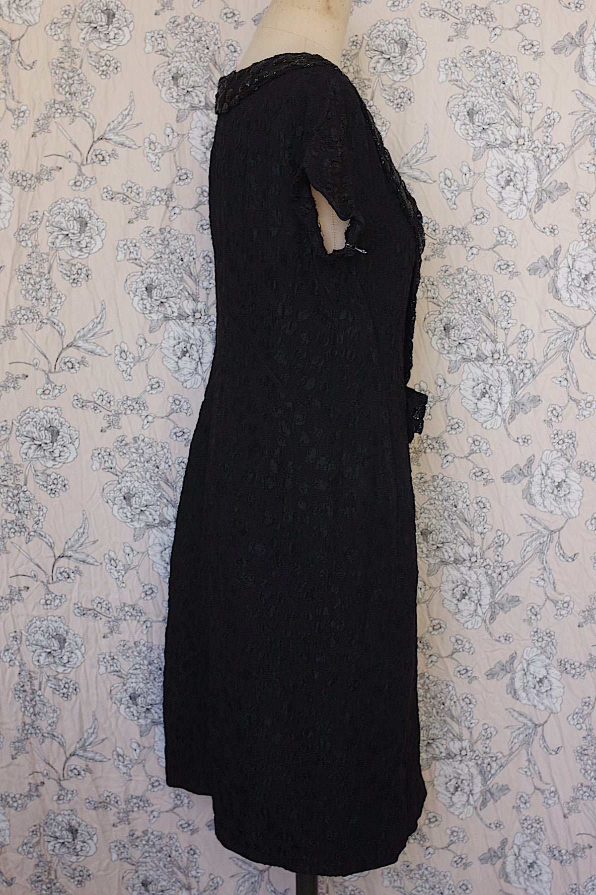 アンティークワンピース vêtement antique 黒ビーズ 10