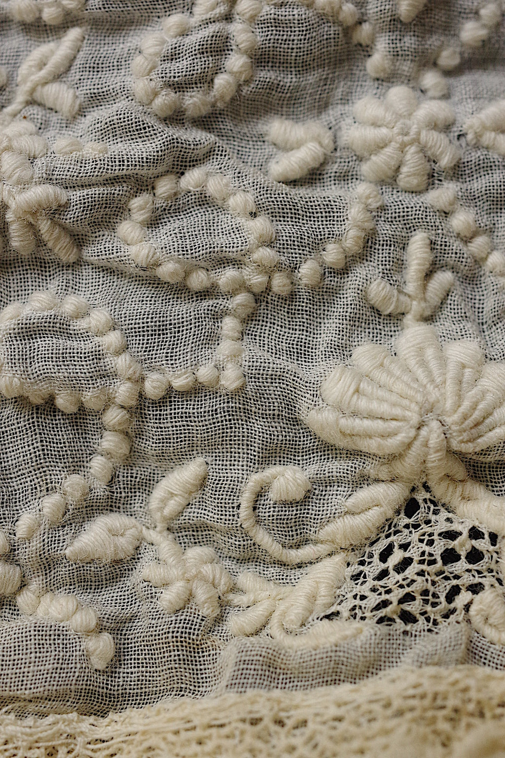アンティークレース dentelle ancienne 刺繍ハギレ 4
