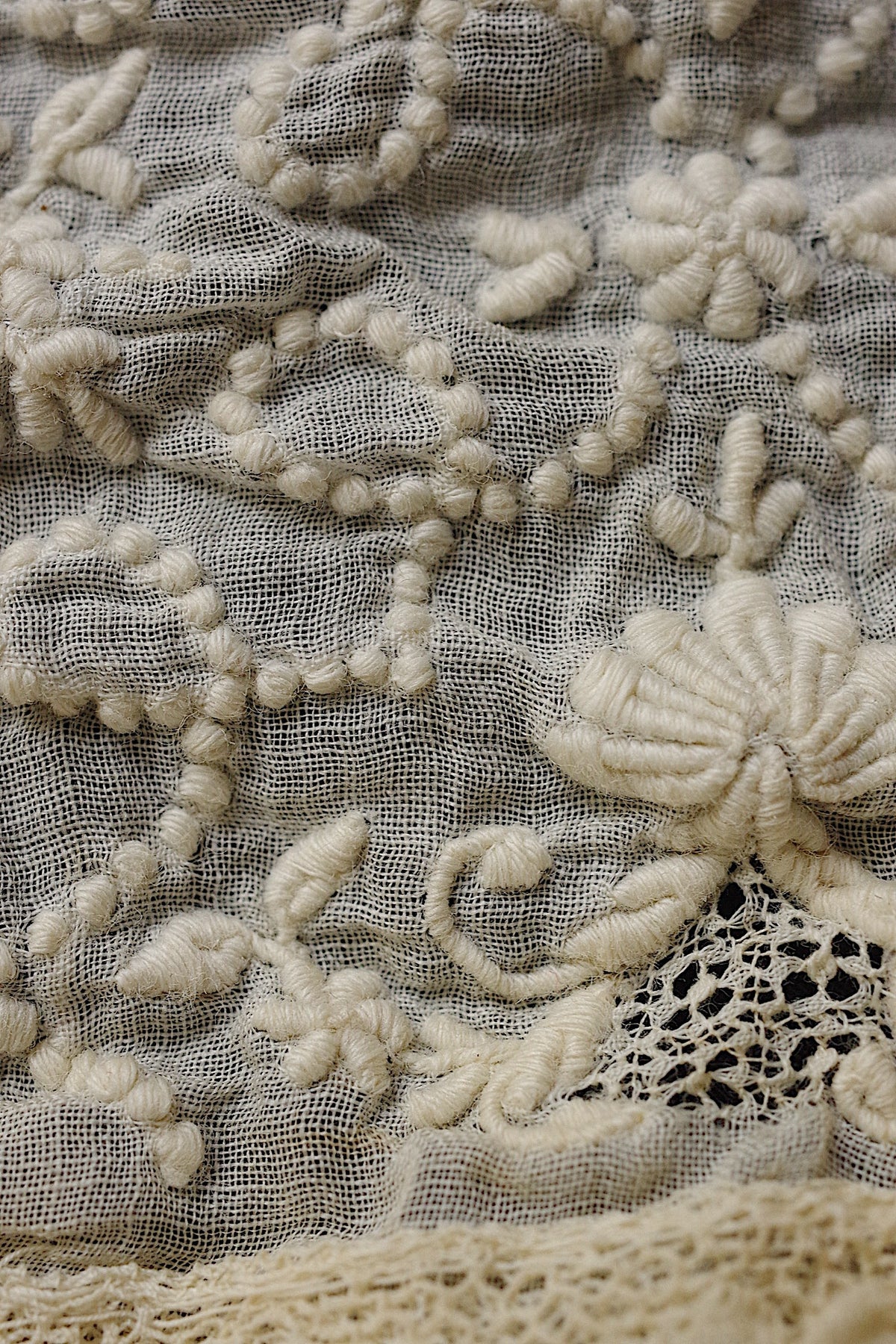 アンティークレース dentelle ancienne 刺繍ハギレ 4