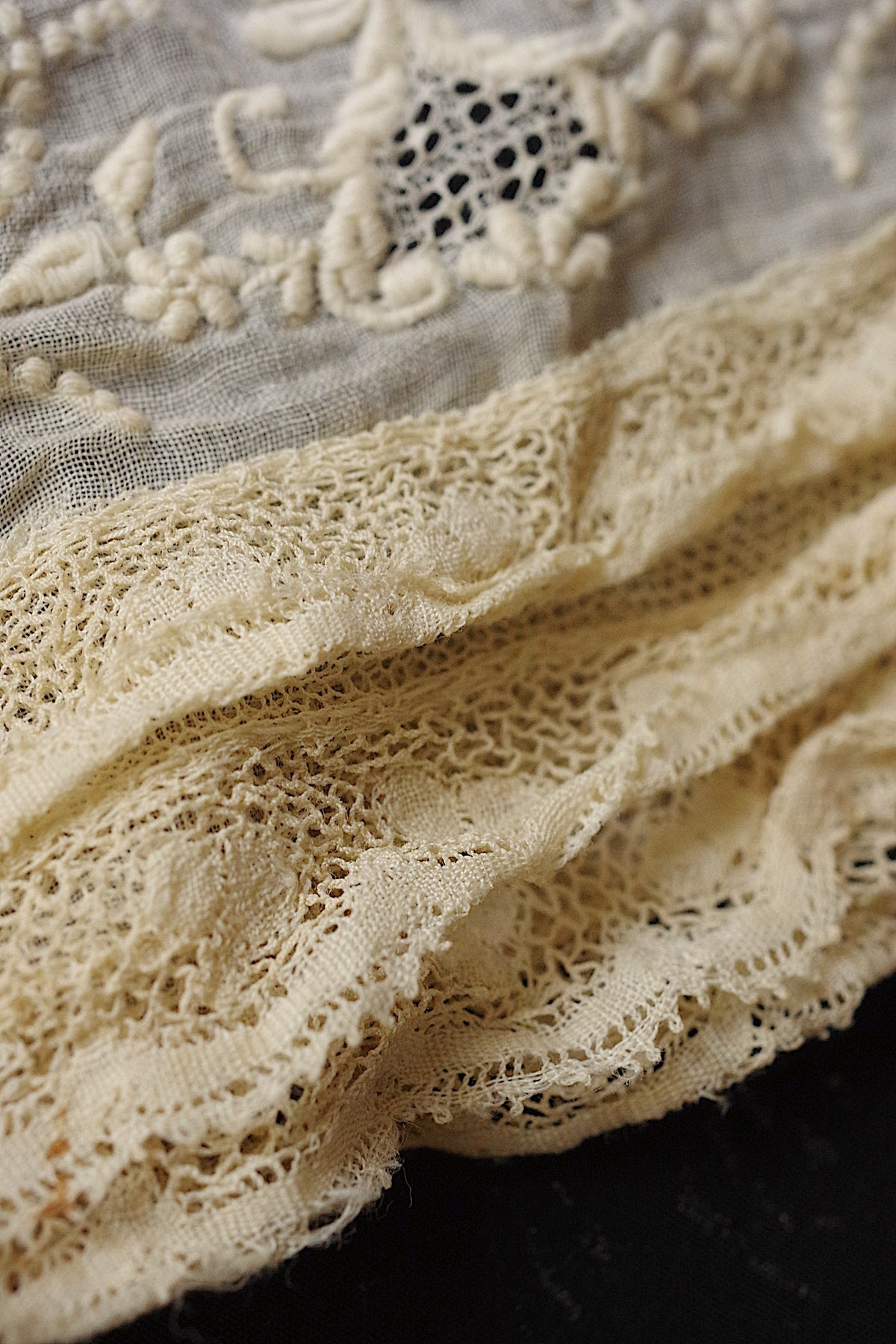 アンティークレース dentelle ancienne 刺繍ハギレ 5