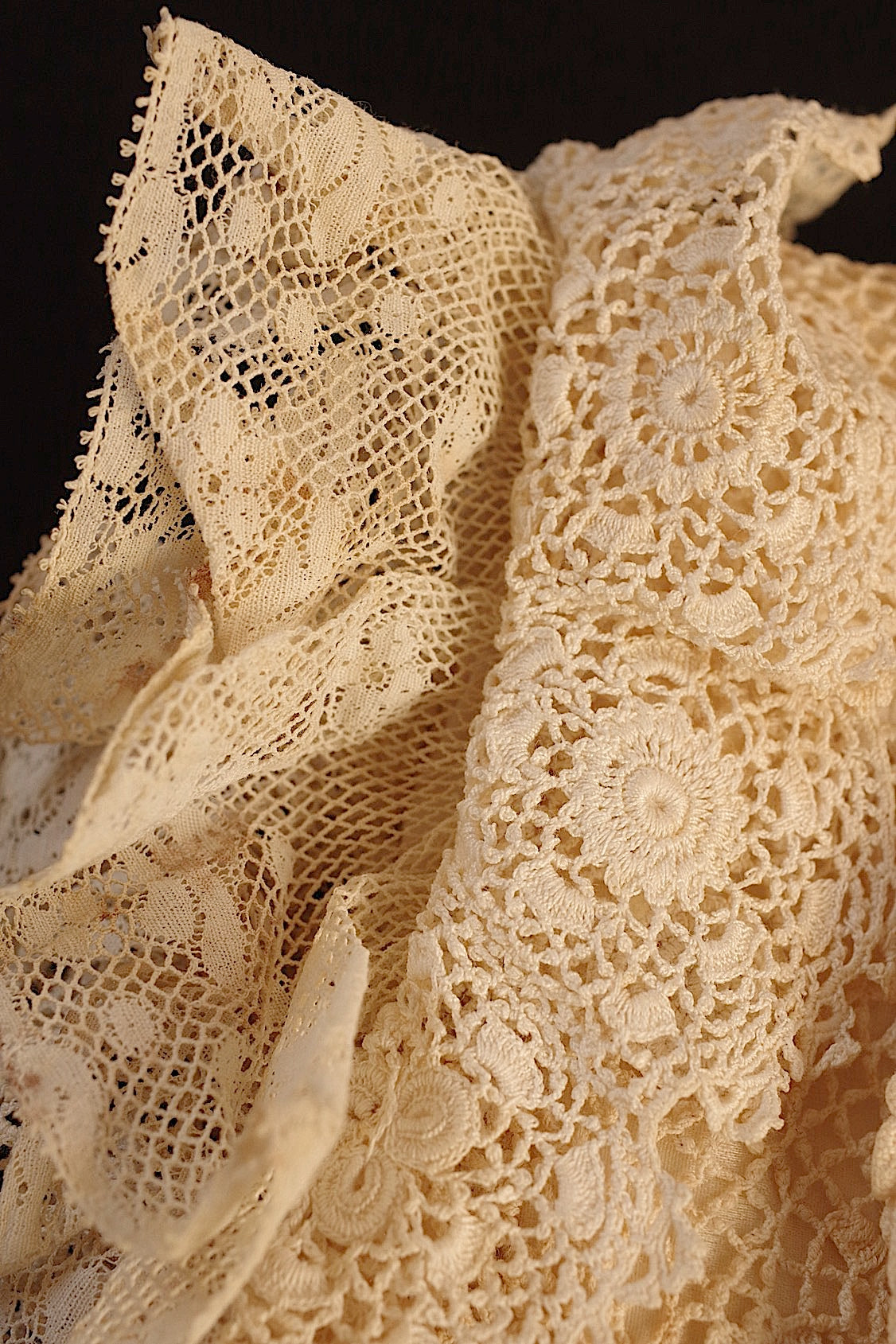 アンティークレース antique dentelle アンティークレース bonnet 2つ .FR A Ll'EPOQUE