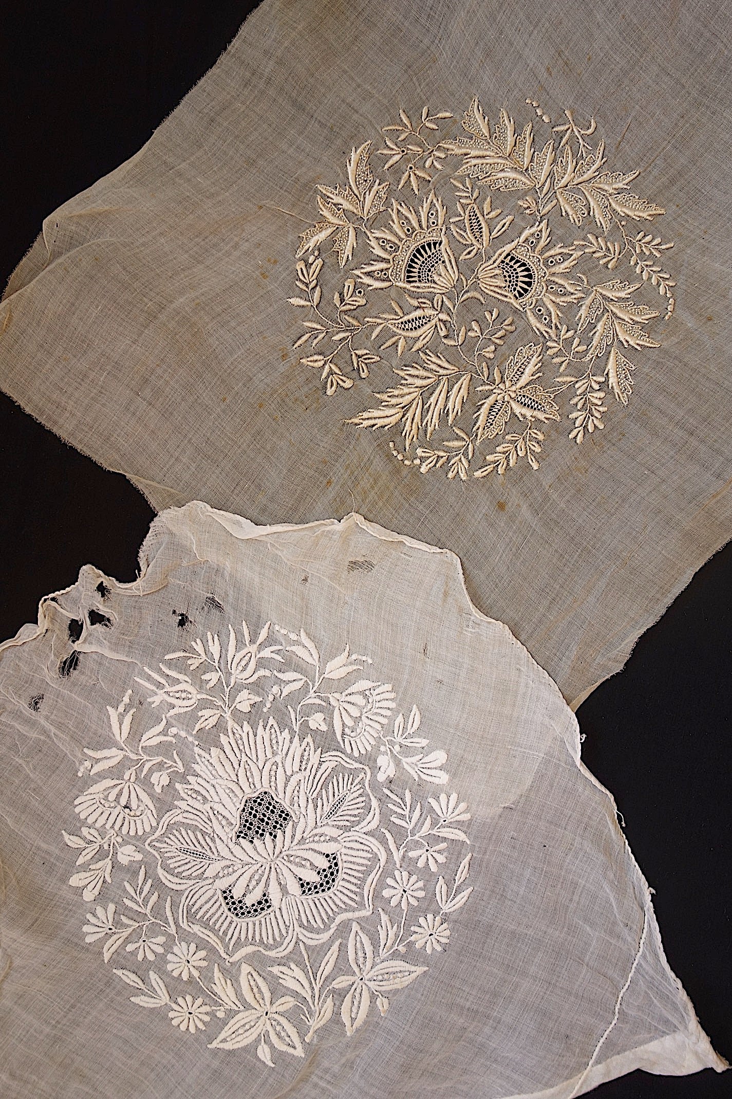 アンティークレース　刺繍ハギレ lots2