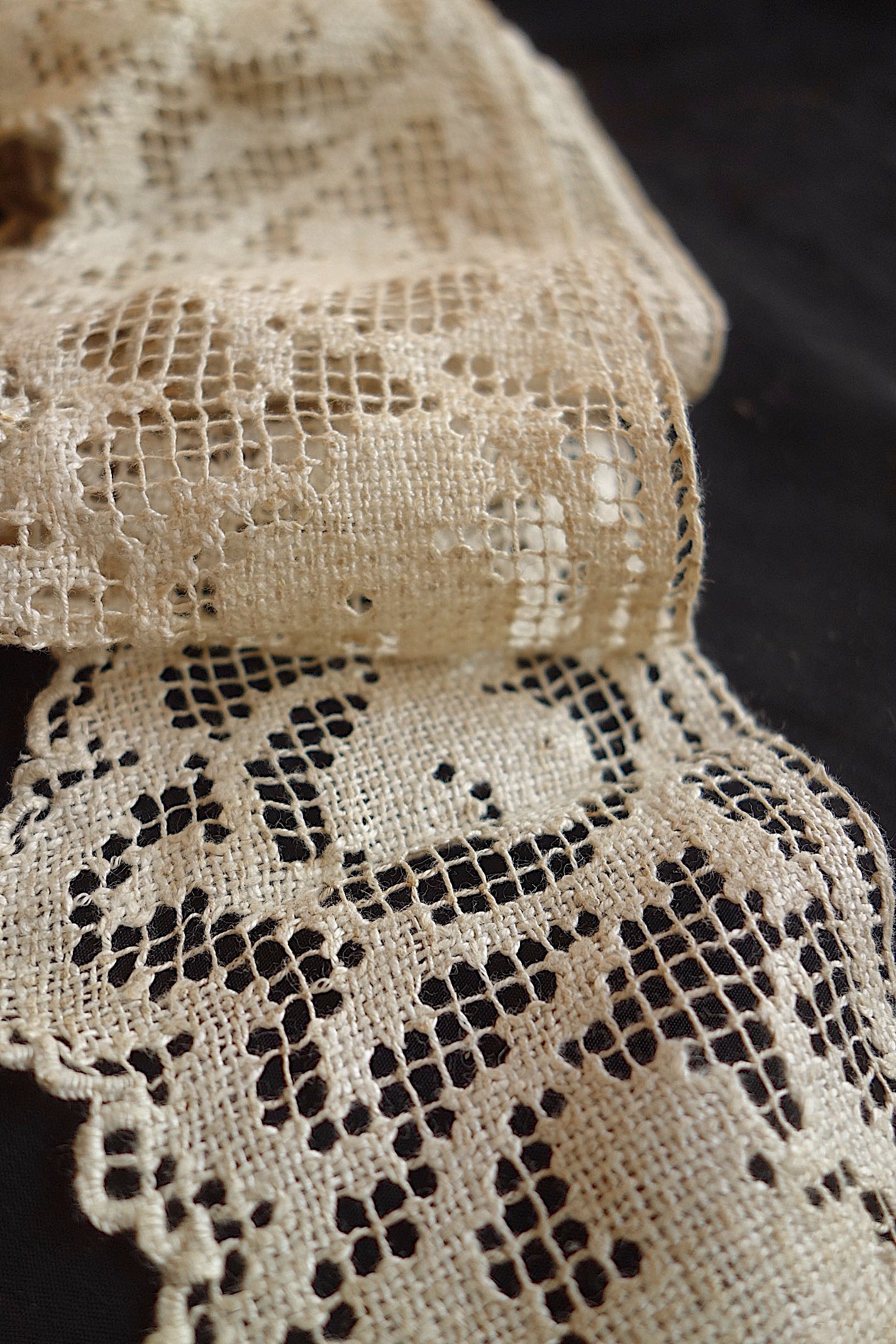 アンティークレース　フィレレース2つ