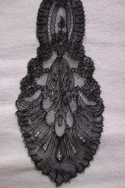 アンティークレース 黒レース　lots2 シャンティイ