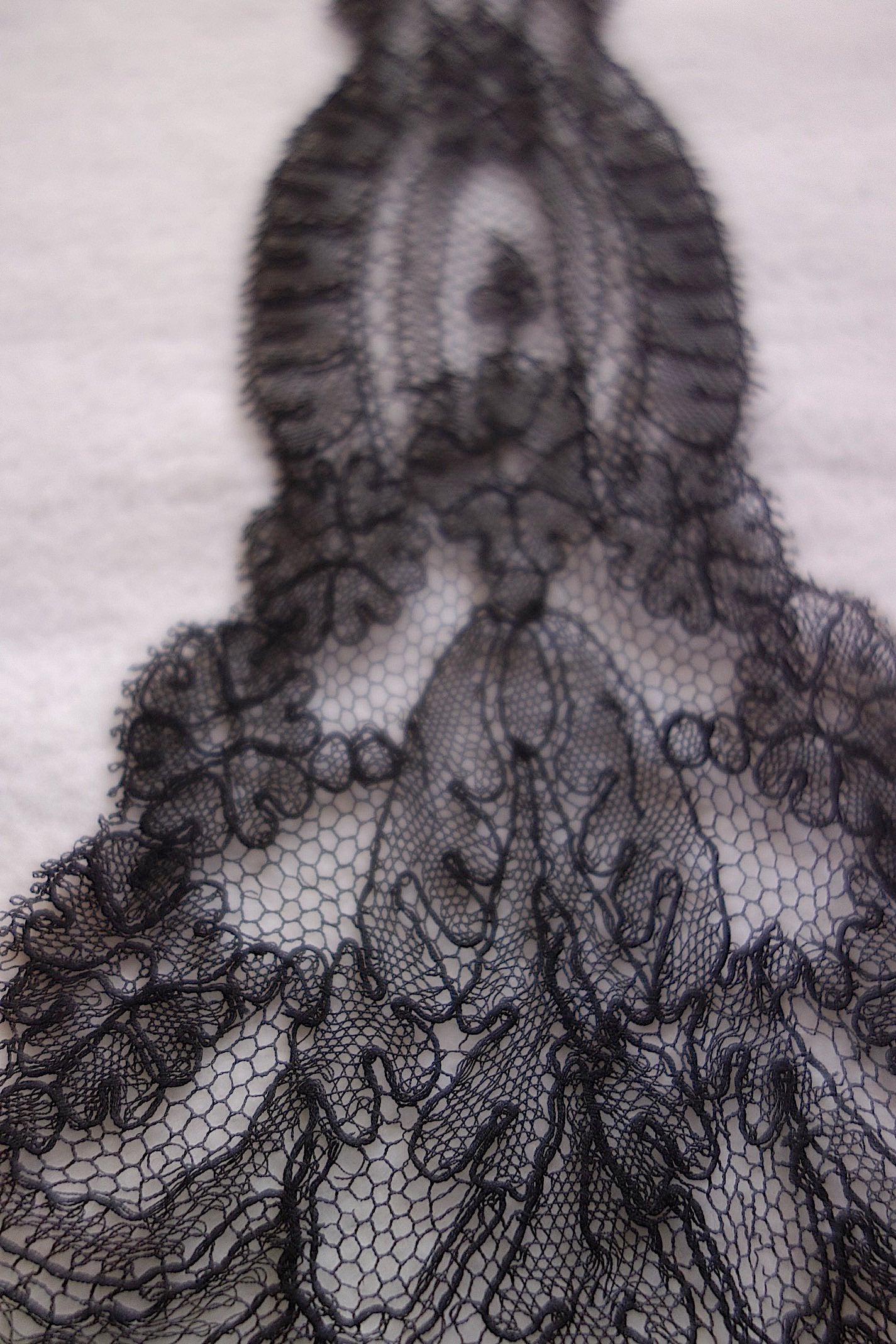 アンティークレース 黒レース　lots2 シャンティイ