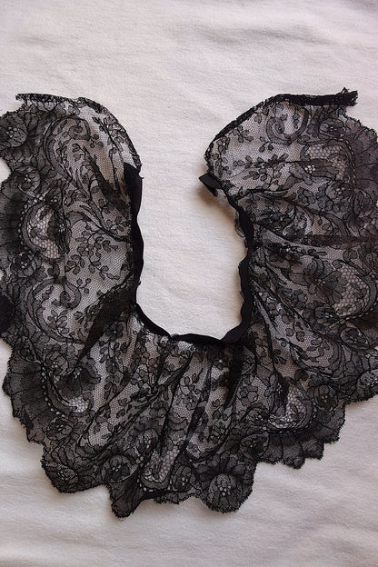 アンティークレース 黒レース　lots2 シャンティイ