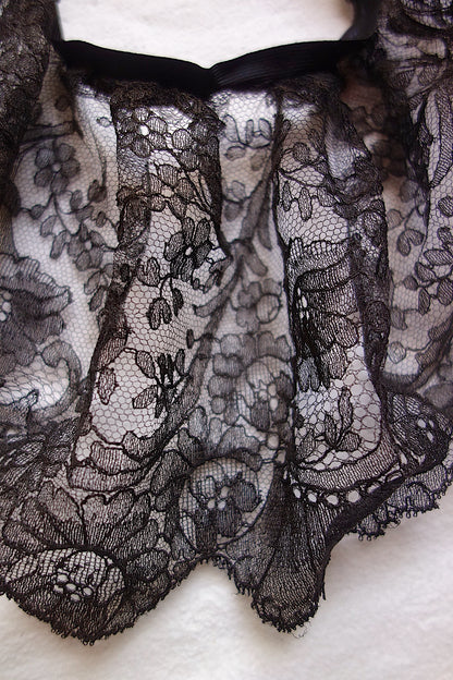アンティークレース 黒レース　lots2 シャンティイ