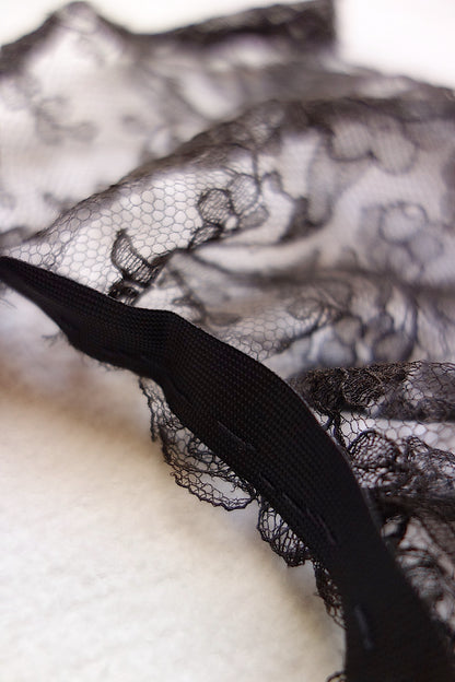 アンティークレース 黒レース　lots2 シャンティイ