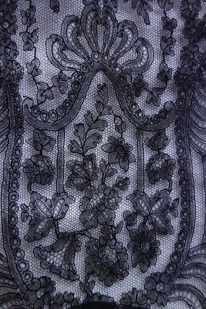 アンティークレース 黒レース　lots2 シャンティイ