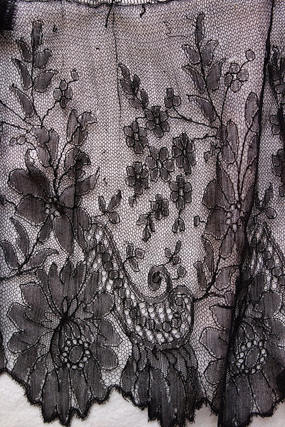 アンティークレース 黒レース　lots5 シャンティイ