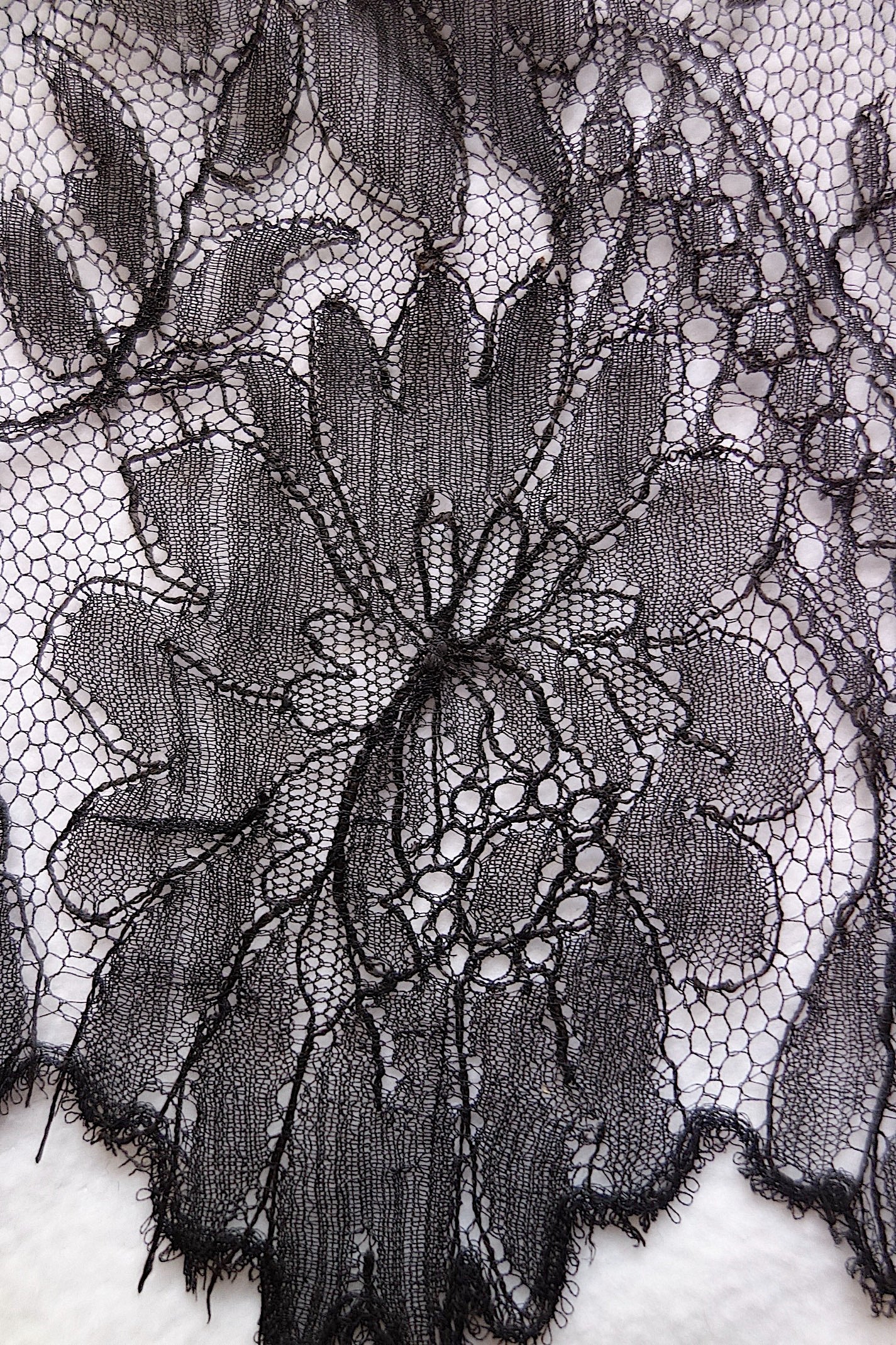 アンティークレース 黒レース　lots5 シャンティイ