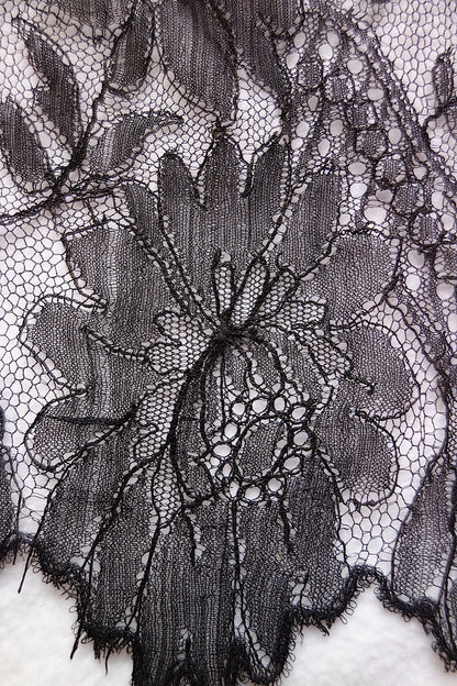 アンティークレース 黒レース　lots5 シャンティイ