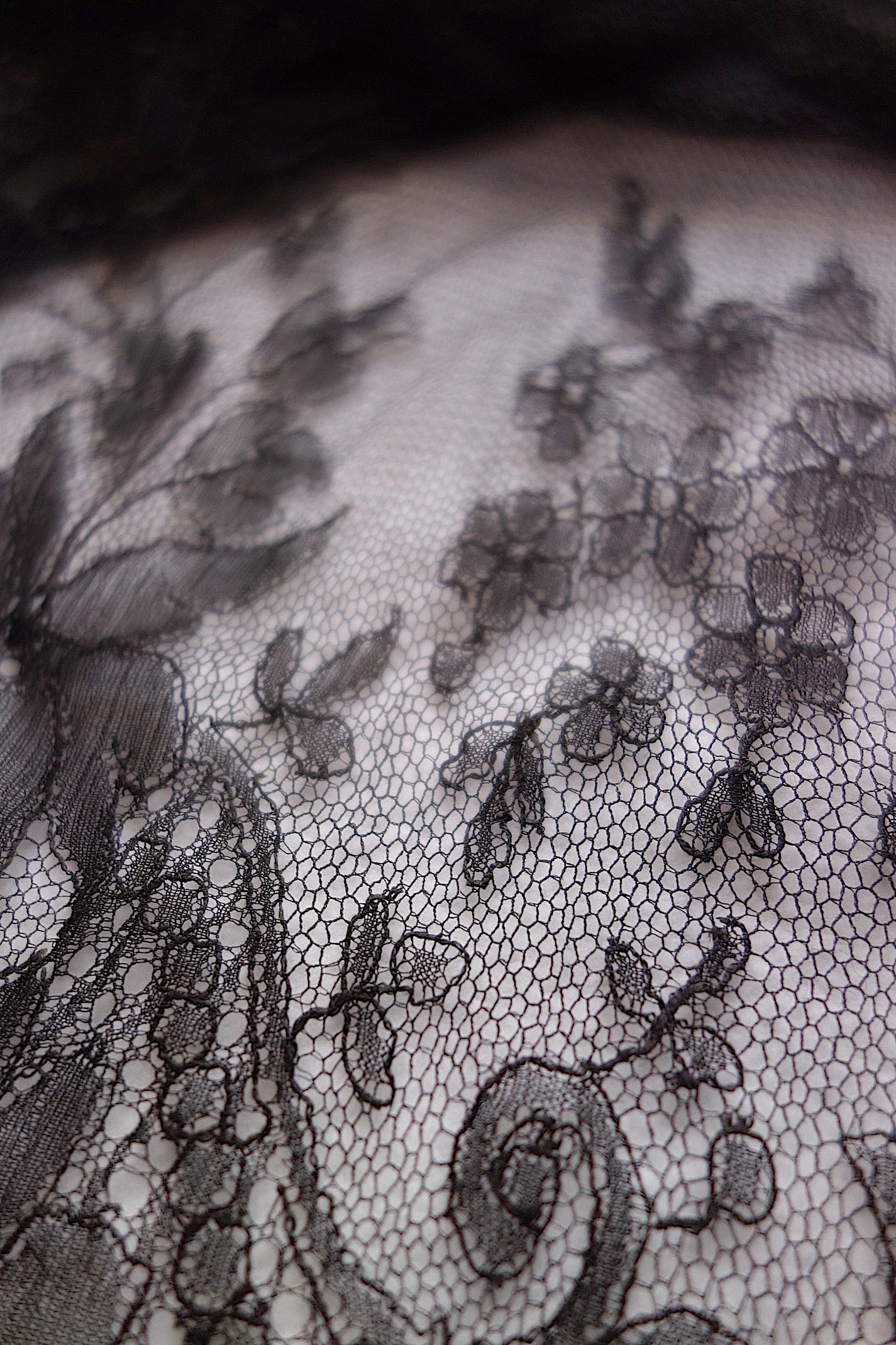 アンティークレース 黒レース　lots5 シャンティイ