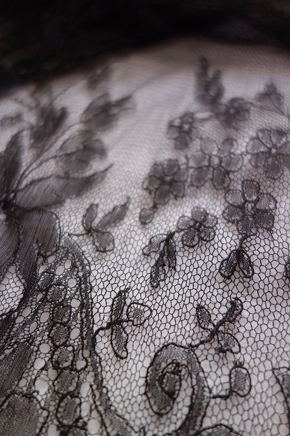 アンティークレース 黒レース　lots5 シャンティイ