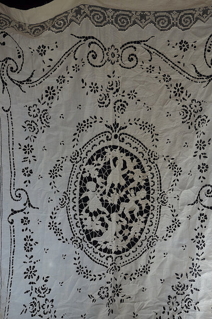 アンティーク刺繍　クロス　カーテン