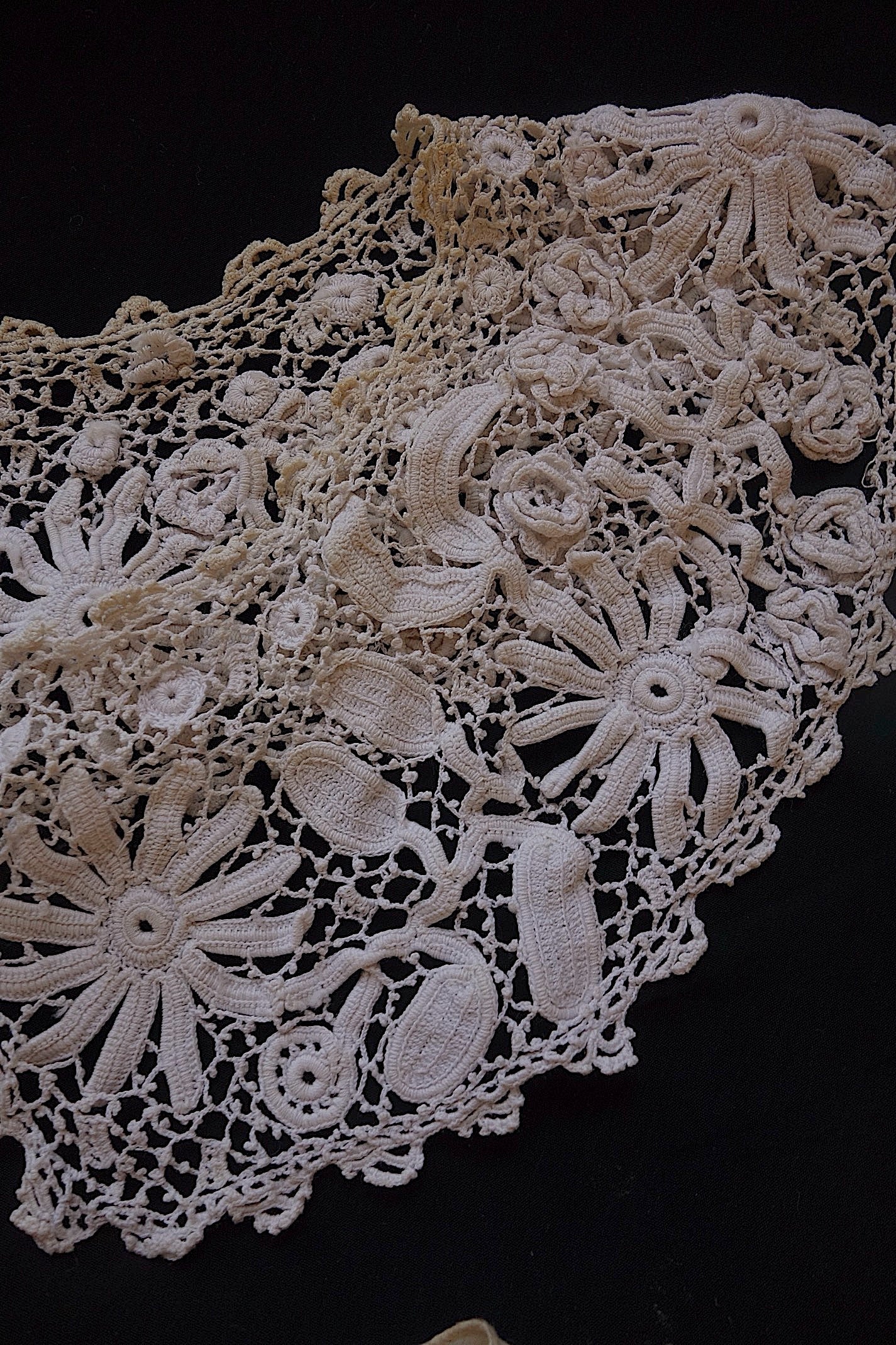 アンティークレース　襟2つ