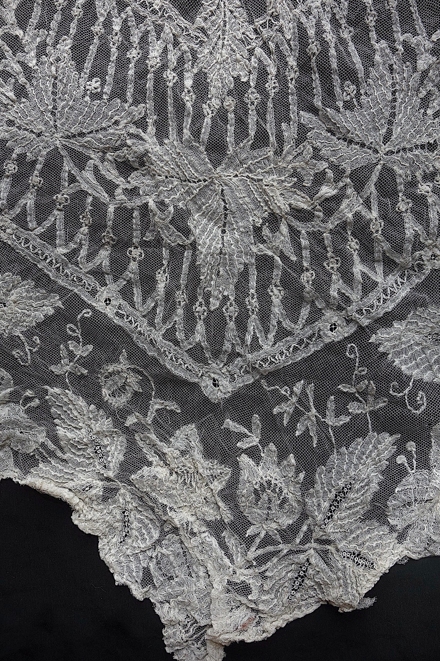 アンティークレース　アプリカッションアングレテール　ショール