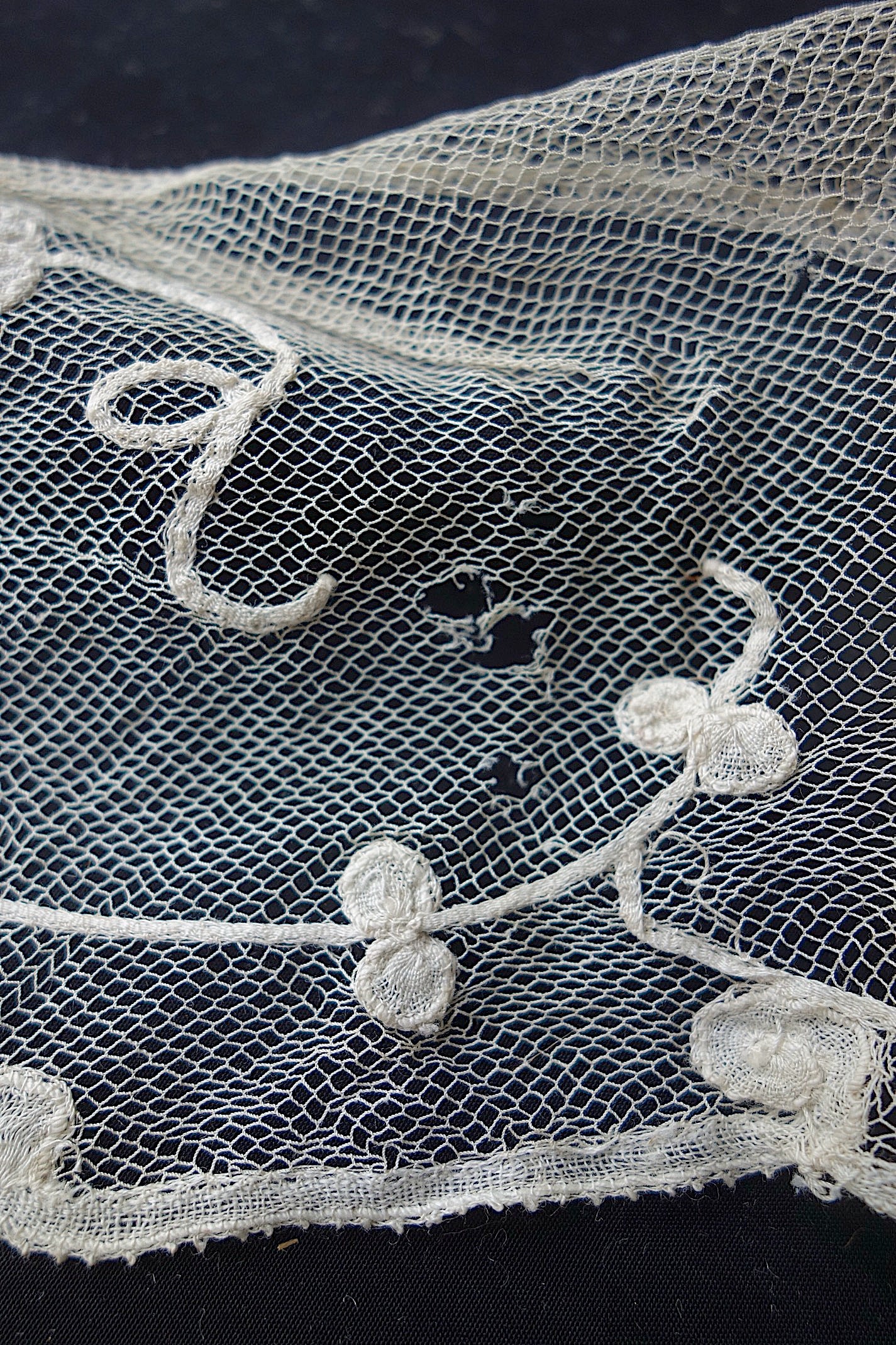 アンティークレース　アプリカッションアングレテール　203cm 300cm