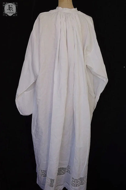 アンティーク司祭チュニック　antique aube Church Smock2 .FR a l'epoque