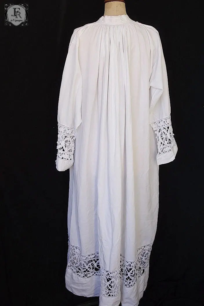 アンティーク司祭チュニック　antique aube Church Smock5 .FR a l'epoque