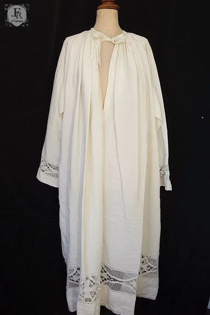 アンティーク司祭チュニック　antique aube Church Smock6 .FR a l'epoque