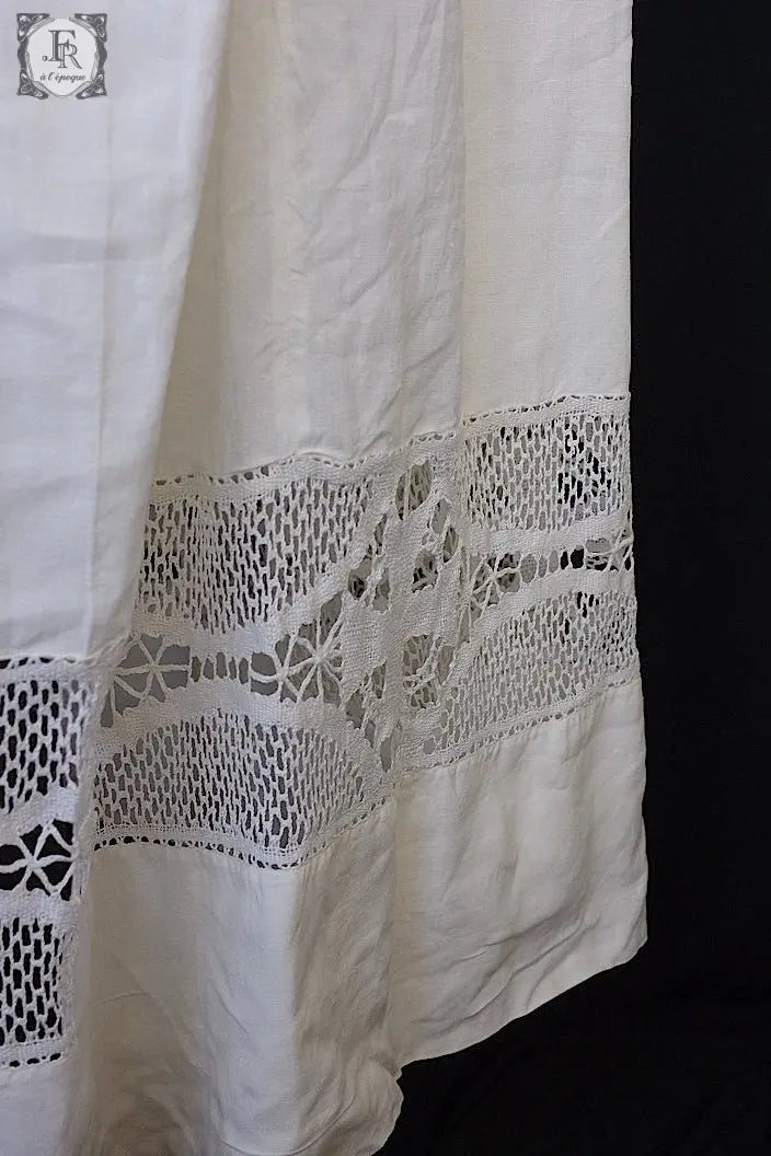 アンティーク司祭チュニック　antique aube Church Smock6 .FR a l'epoque