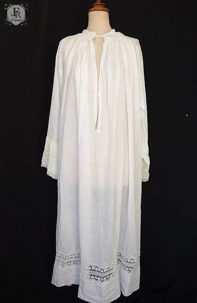 アンティーク司祭チュニック　antique aube Church Smock7 .FR a l'epoque