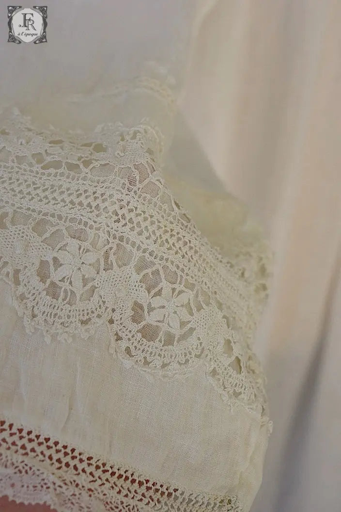 アンティーク司祭チュニック　antique aube Church Smock7 .FR a l'epoque