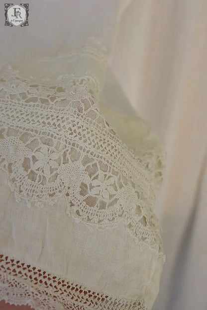 アンティーク司祭チュニック　antique aube Church Smock7 .FR a l'epoque