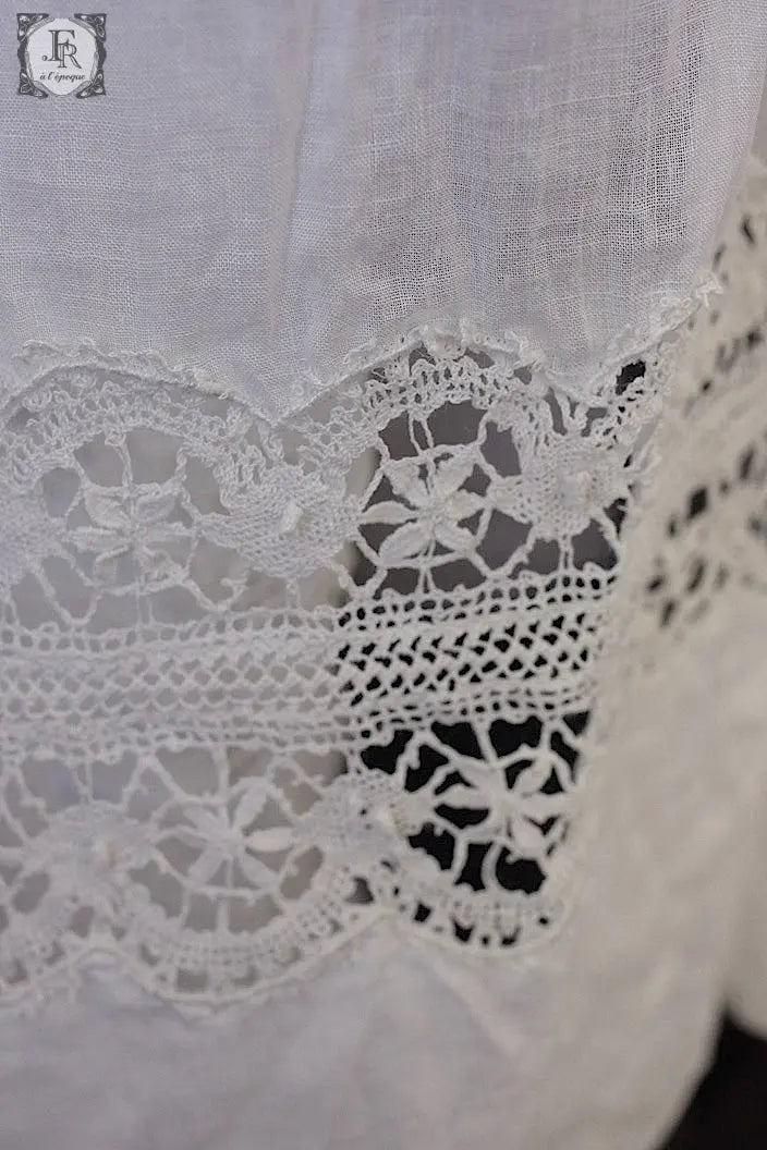 アンティーク司祭チュニック　antique aube Church Smock7 .FR a l'epoque