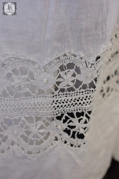 アンティーク司祭チュニック　antique aube Church Smock7 .FR a l'epoque