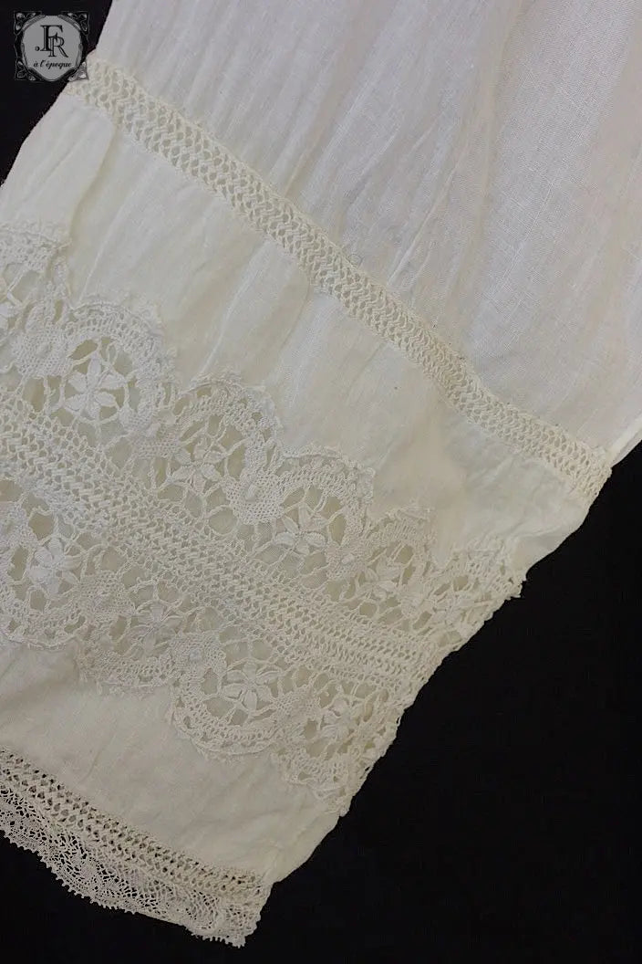 アンティーク司祭チュニック　antique aube Church Smock7 .FR a l'epoque