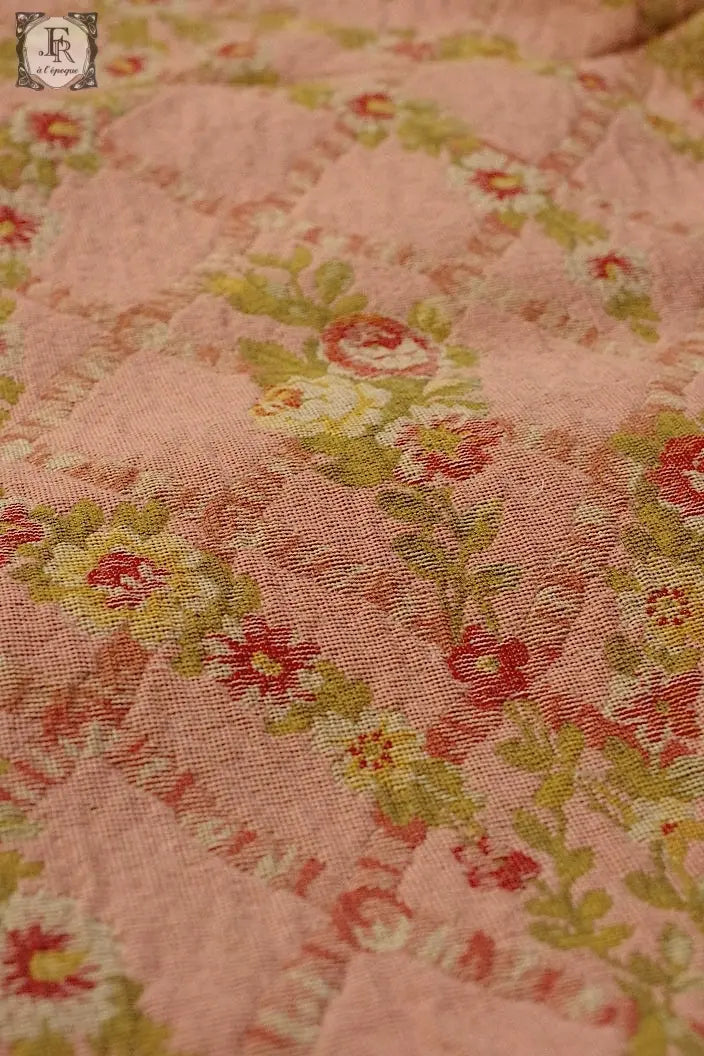 アンティーク生地　antique cloth インテリアクロス　ピンク .FR a l'epoque