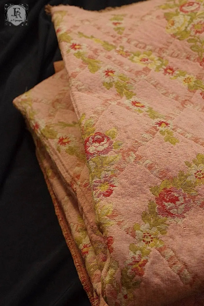 アンティーク生地　antique cloth インテリアクロス　ピンク .FR a l'epoque