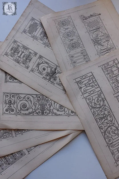 アンティーク紙  antique documents 図案セット .FR a l'epoque