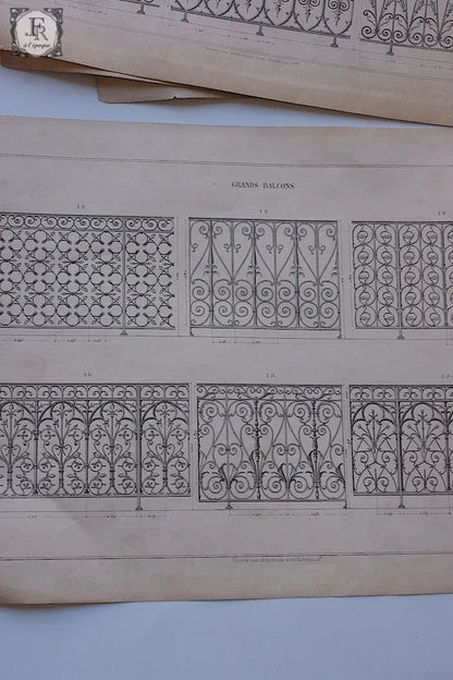 アンティーク紙  antique documents 図案セット .FR a l'epoque