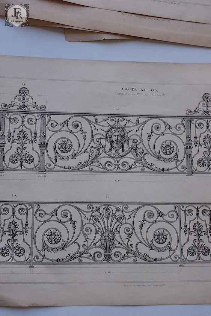 アンティーク紙  antique documents 図案セット .FR a l'epoque