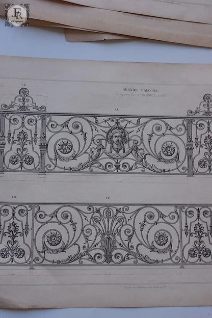 アンティーク紙  antique documents 図案セット .FR a l'epoque