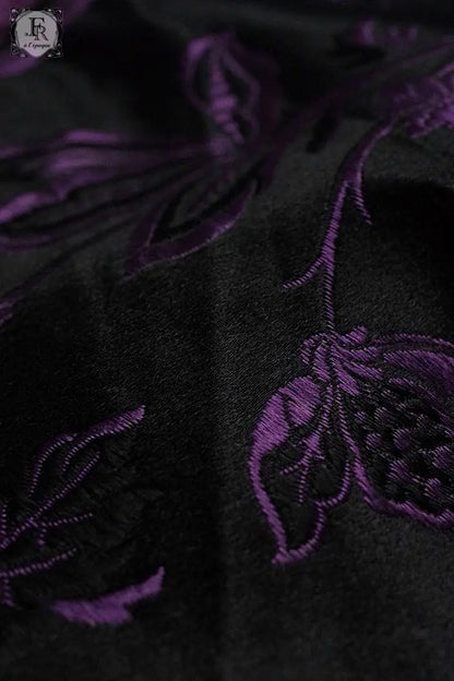 アンティークショール　antique fichu  ヴァイオレットフリンジ .FR a l'epoque