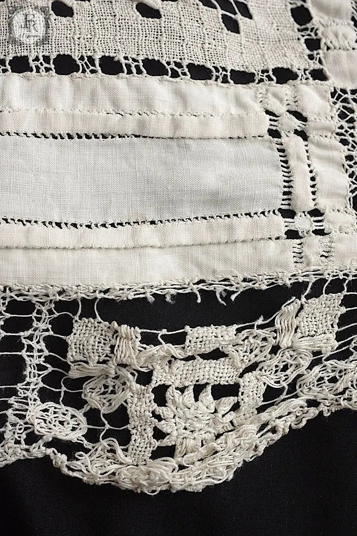 アンティーク刺繍クロス　antique linge de maison 回収素材用 .FR a l'epoque