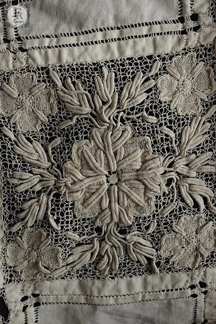 アンティーク刺繍クロス　antique linge de maison 回収素材用 .FR a l'epoque