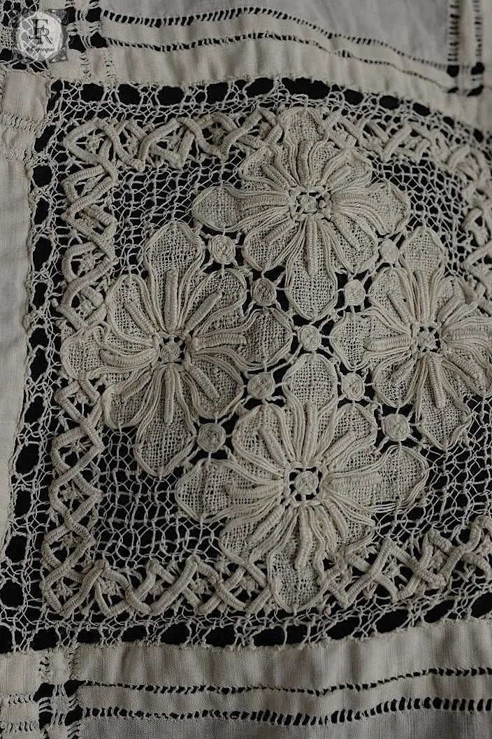 アンティーク刺繍クロス　antique linge de maison 回収素材用 .FR a l'epoque